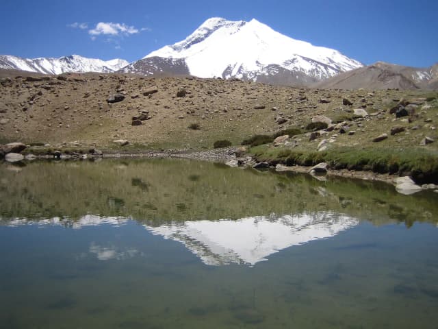 A lake near Kang Yatze, Markha Valley trek, Ladakh, India (2006).jpg